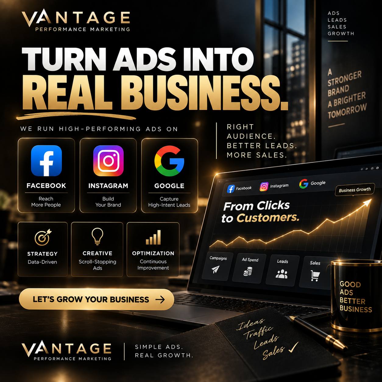 Turn ads into real business ? Facebook, Instagram and Google advertising